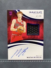 Matas Buzelis 2024-25 Panini Immaculate Collection Rookie Patch Auto Blue /49 RC