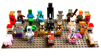 LEGO  5 Minecraf Figuren o. Tier - Creeper Steve Armor Skeleton Blacksmith Kuh