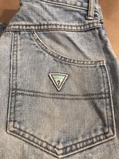 Vintage 80's Guess Jeans High Rise Light Wash Size 31 Green Tag Rare Pair