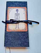 Witchy Halloween Junk Journal Vintage Fabric Whimsigoth Book 9x4.5