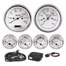 RT Classic 6 Gauge Set GPS Electrical Speedometer Tachometer 140MPH 8000RPM