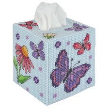 Herrschners® Butterfly Garden Tissue Box Plastic Canvas Kit