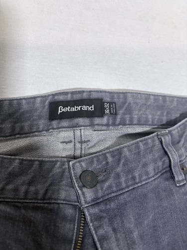 Betabrand Jeans Mens 36x32 Gray Denim Straight Leg 5-Pocket Casual - Bild 3 von 18