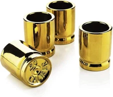 The Wine Savant 50 Caliber Bullet Shot Glasses Set - of 4 2 Ounces, Gold 