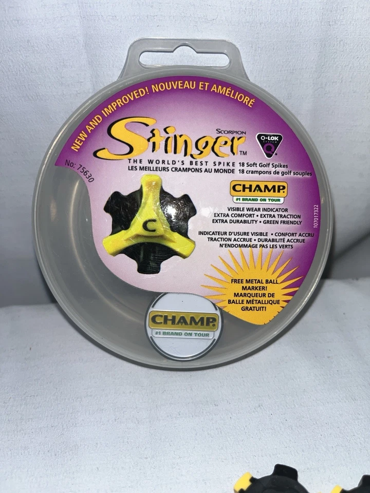 Marcador de bola de metal Scorpion Stinger Golf Spikes Champ 75630 Q-Lok Foto 4 de 4
