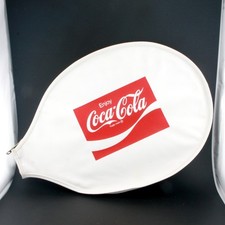 Vintage 1970's Enjoy Coca-Cola Red & White Tennis Racket Racquet Cover *RARE*