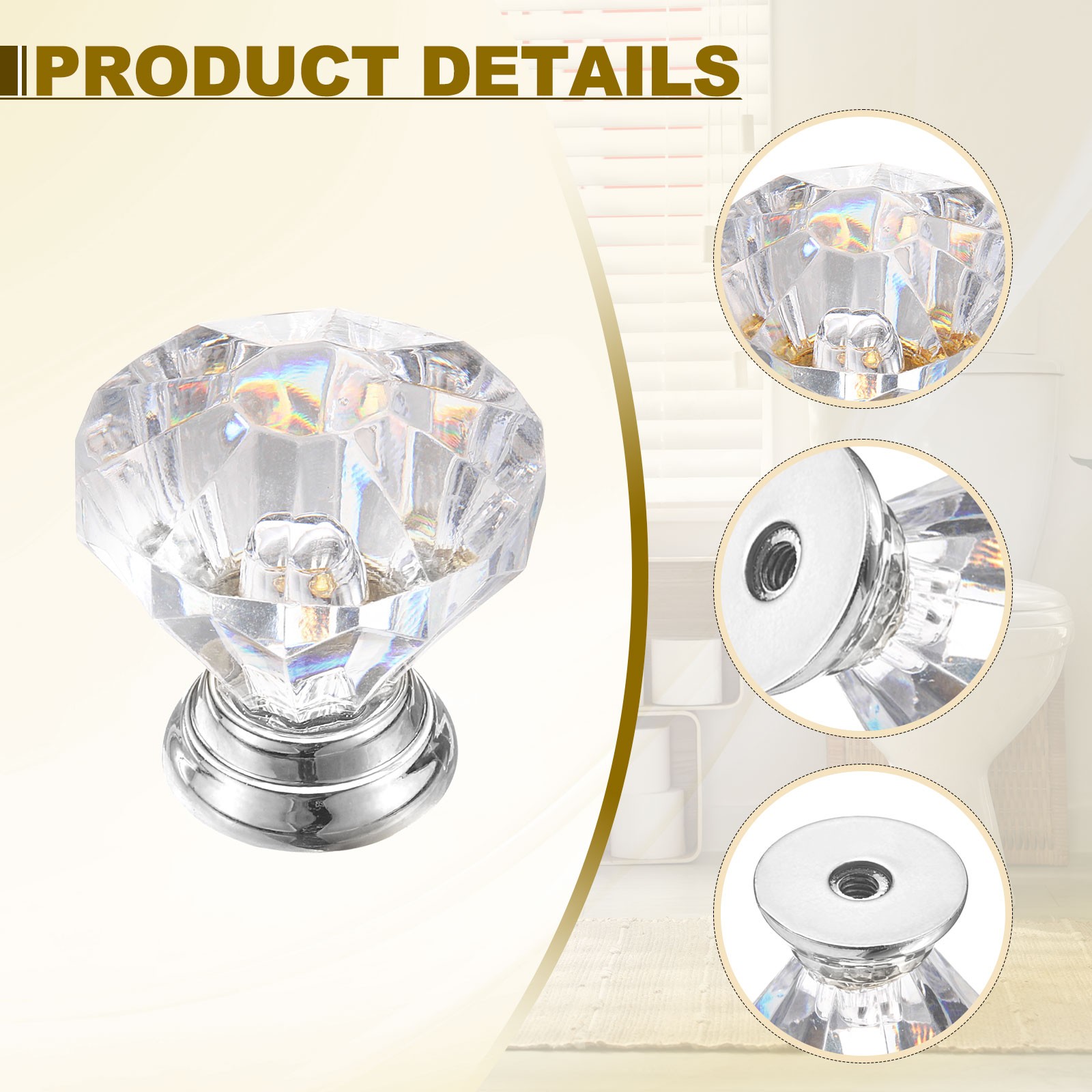 1 Set Toilet Button Pusher, Toilet Tank Button Silver