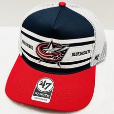 '47 Brand Columbus Blue Jackets Arena Stripe A-Frame Hitch Hat Cap Adjustable