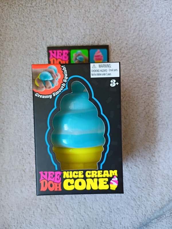  Schylling Needoh Nice Cream Cone Blue  Squish Toy Nee Doh BRAND NEW 