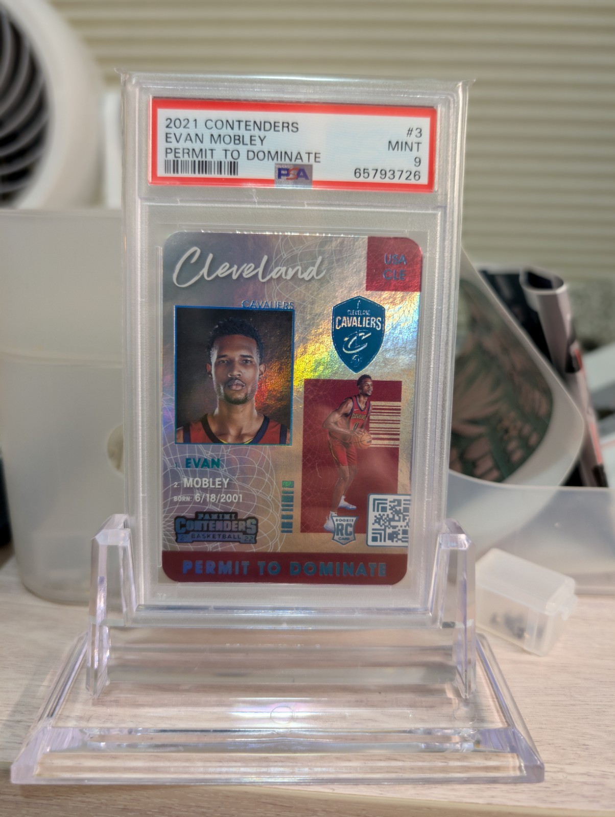 2021-22 Panini Contenders Evan Mobley Permit To Dominate #3 Cavs RC SSP MINT!!