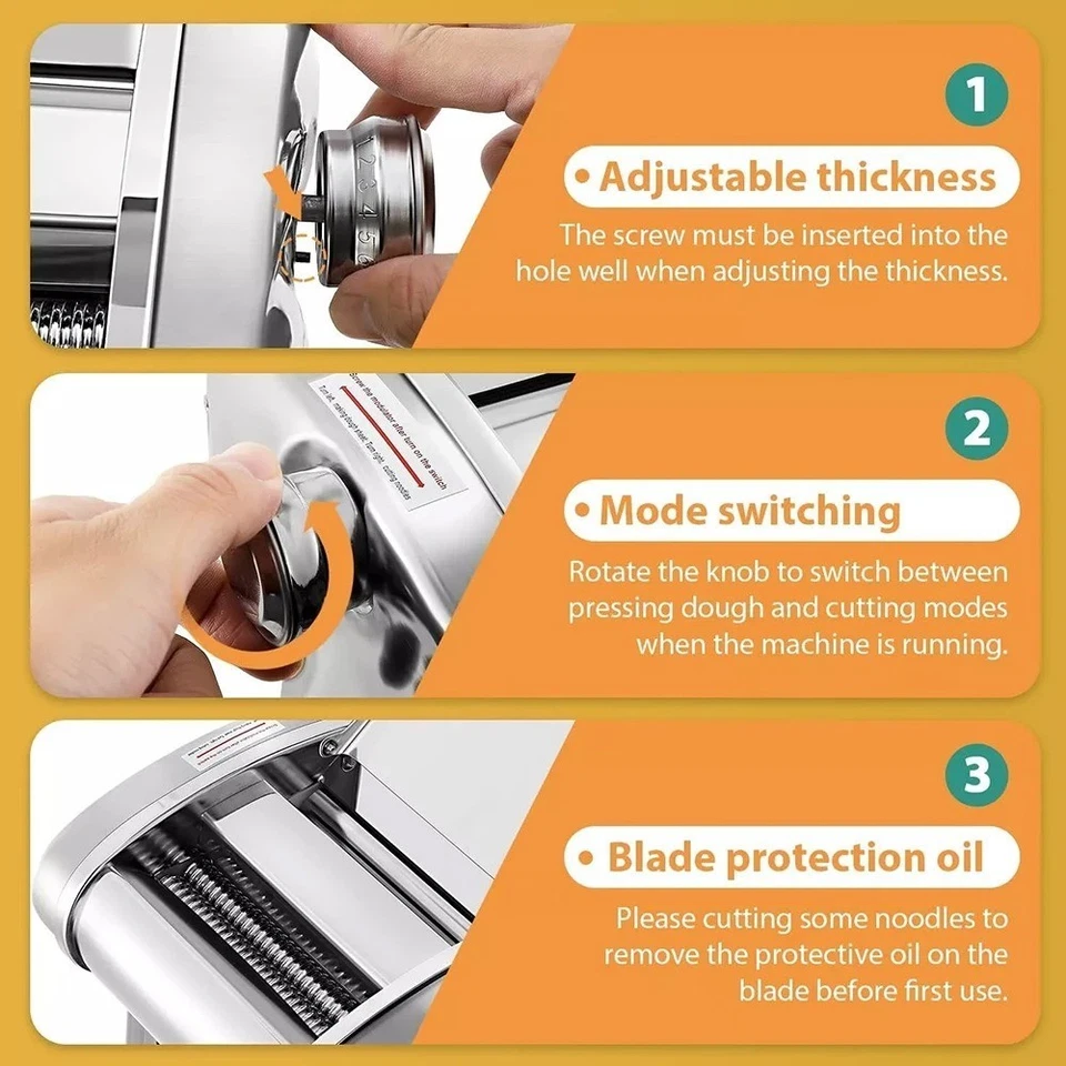 Electric Pasta Maker Home Restaurant Dumpling Skin Roller Noodle Machine - Image 2 of 4