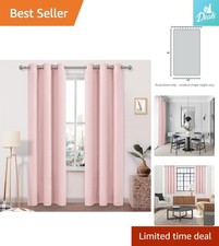 Thermal Insulated Blush Pink Blackout Drapes for Bedroom  Living Room, 2 Panels