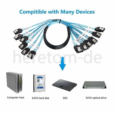 SATA 3.0 III 6Gbps SAS Cable for Server SATA 7Pin to SATA 7Pin Data Cable 50CM