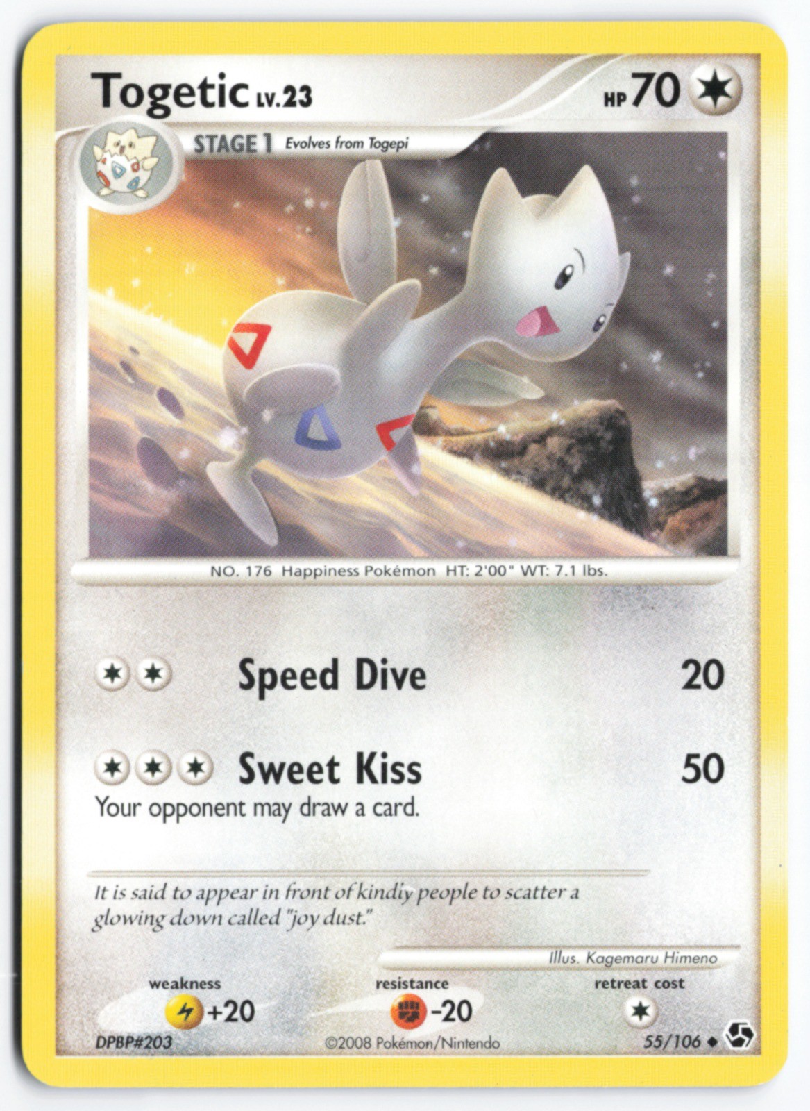 Pokemon TCG Togetic 55/106 Great Encounters Uncommon NM