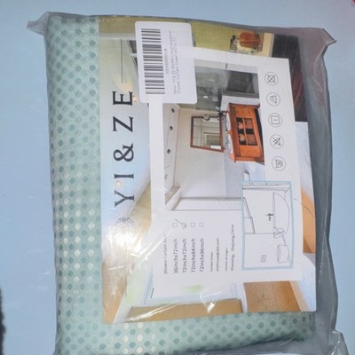 YI & ZE Light Green Dotted Shower Curtain 72x72in Machine Washable