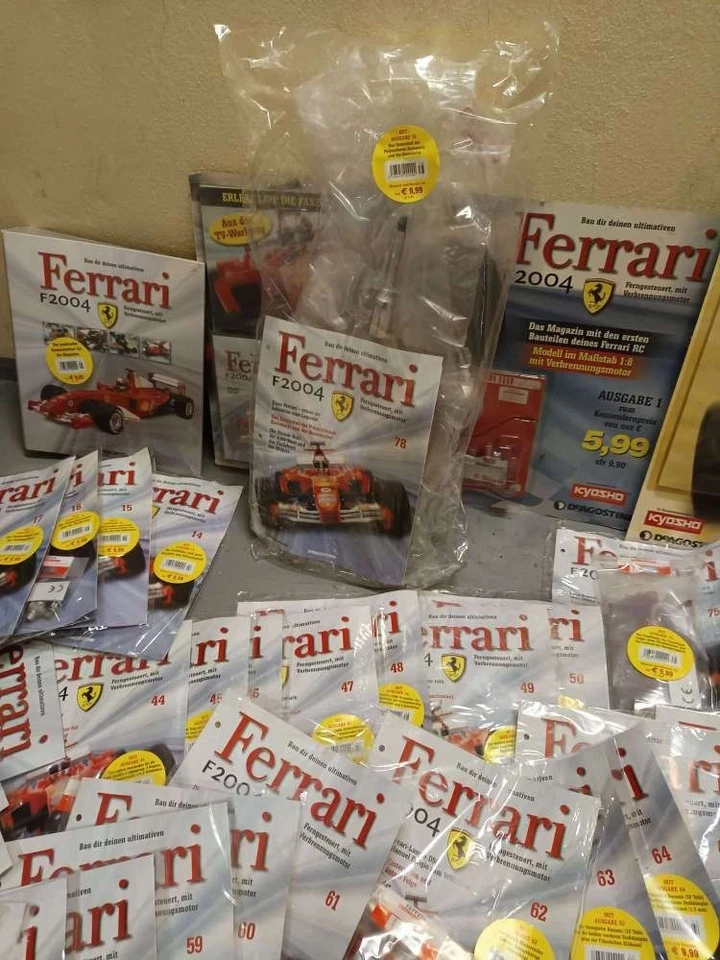 DeAgostini 1:8 Orginalverpackter Bausatz d. Kyosho Ferrari F2004 mit 78+1 Teile  - Bild 2 von 4
