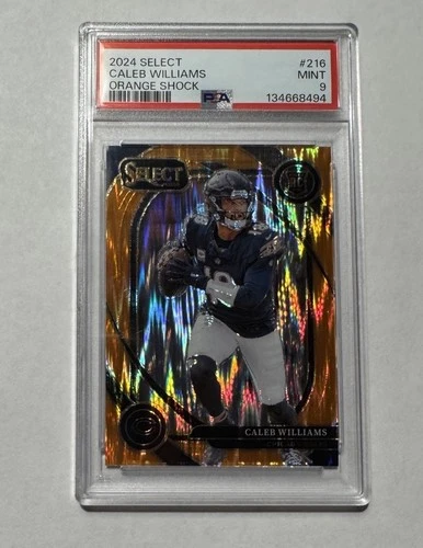 2024 Panini Select - Club Level Caleb Williams Orange Shock Prizm /399 PSA 9