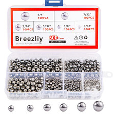600 Piece 6 Sizes Assorted Loose Bicycle Bearing Balls 1/4" 7/32" 3/16" 5/32" 1/