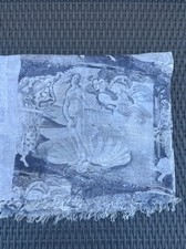 Large Scarf with Birth of Venus printed in Bl...