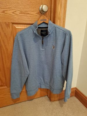 US Polo Assn Sweater Mens L Blue Long Sleeve 1/4 Zip Pullover Casual Sweatshirt