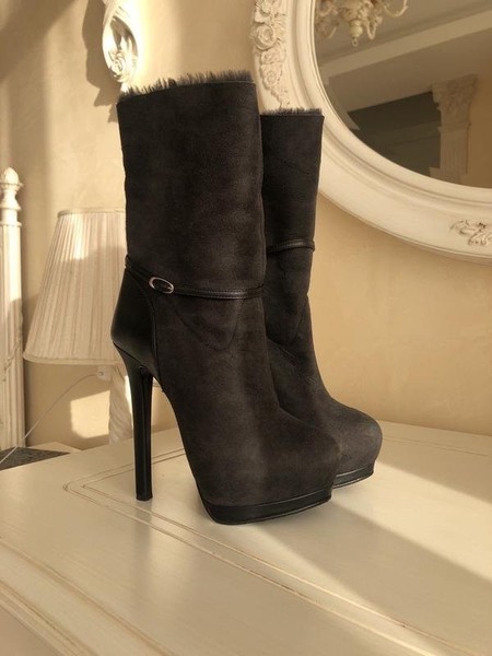 Women Giuseppe Zanotti Boots Black Suede 37.5