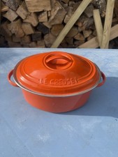 Vintage Le Creuset orange enamel Tin Casserole Oven Dish