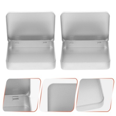 2pcs tragbare Scharnierboxen USB Flash Drive Hülle Tinplate Unordnung Organizer