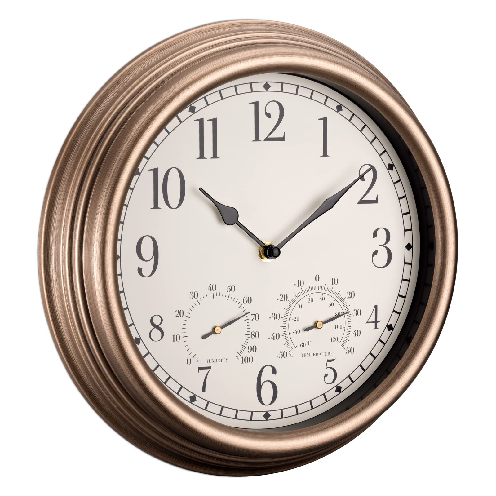 Waterproof Outdoor Clock - 12 inch Large Outdoor Clock and Thermometer for Pa...