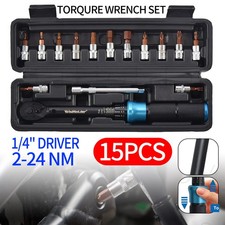 Winholder 1/4'' Dr Torque Wrench Allen Key Tool Socket Set Kit 2-24Nm Adjustable
