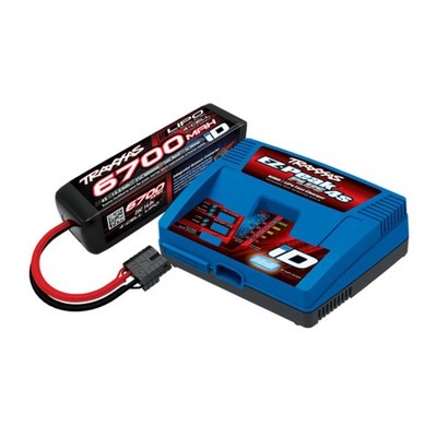 Traxxas 4S 6700mAh LiPo Akku & EZ-Peak Plus Lader Set für Maxx, Sledge