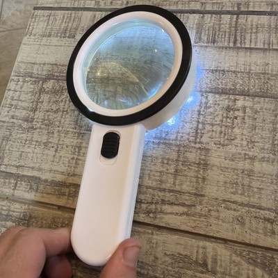 Large 4'' LED Lighted Handheld Magnifying Glass Reading Craft Low Vision