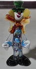 Vintage Murano Hand Blown Glass Clown Figurine Multicolor 8" MCM