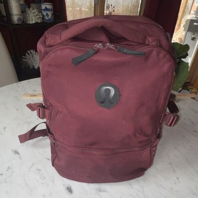 lululemon City Adventurer Backpack 10L Fits 13'' Laptop Burgundy all zippers work