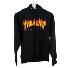Thrasher Men’s Magazine Flame Logo Hooded Pullover Hoodie Sweatshirt Size S