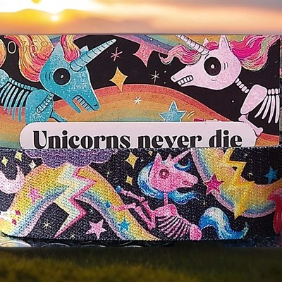 ZOX ''Unicorns never die''  Strap W/ Card-Silver (SZ Medium) 