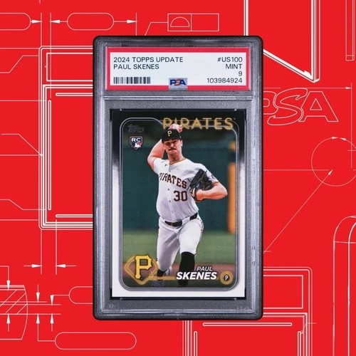 Topps 2024 Update Series Paul Skenes #US100 Rookie PSA 9 Pirates