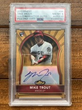 2011 Topps Finest Mike Trout Gold Refractor RC Auto /75 PSA 8/10 auto