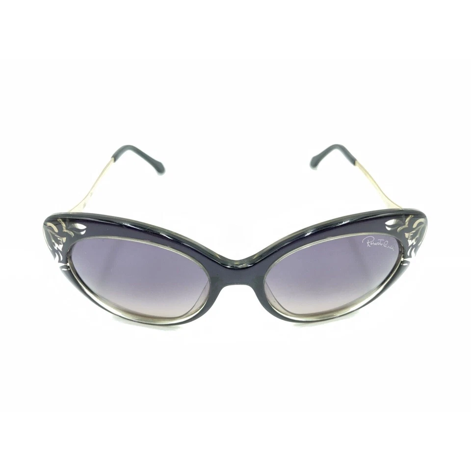 Roberto Cavalli Homam 900S 01B Black Gold Sunglasses Brown Lens 55-18 135 Italy - Image 2 of 4