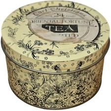 Carl Christians Oriental Fortune Imported Tea Tin from Brazil - Tin Only Vtg 5"