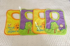 Norwex Baclock Baby Bibs Set of 4 Sunshine & Giraffes Washcloth Microfiber 