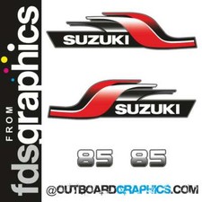 Kit decalcomanie/adesivi motore fuoribordo Suzuki DT85 85cv 2 tempi (1997)