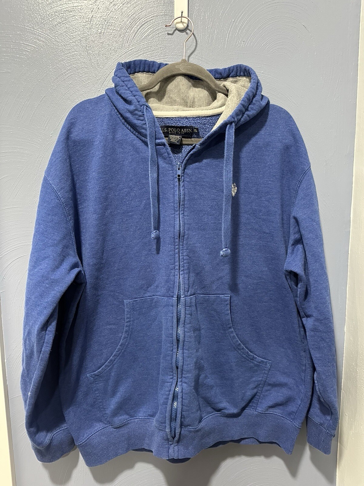 Polo Ralph Lauren felpa con cappuccio e zip uomo XXL blu royal felpa classica pony