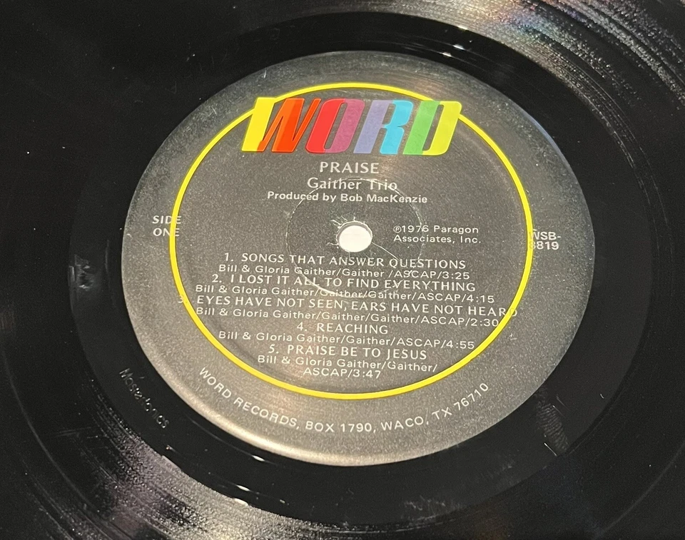 The Bill Gaither Trio / Praise 12in Vinyl 1976 (EX + Shrink) Complete Set - Image 3 of 4