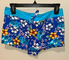NEW Girls St. Tropez Tropical Blue Swim Bikini Bottom Plus Size 16.5