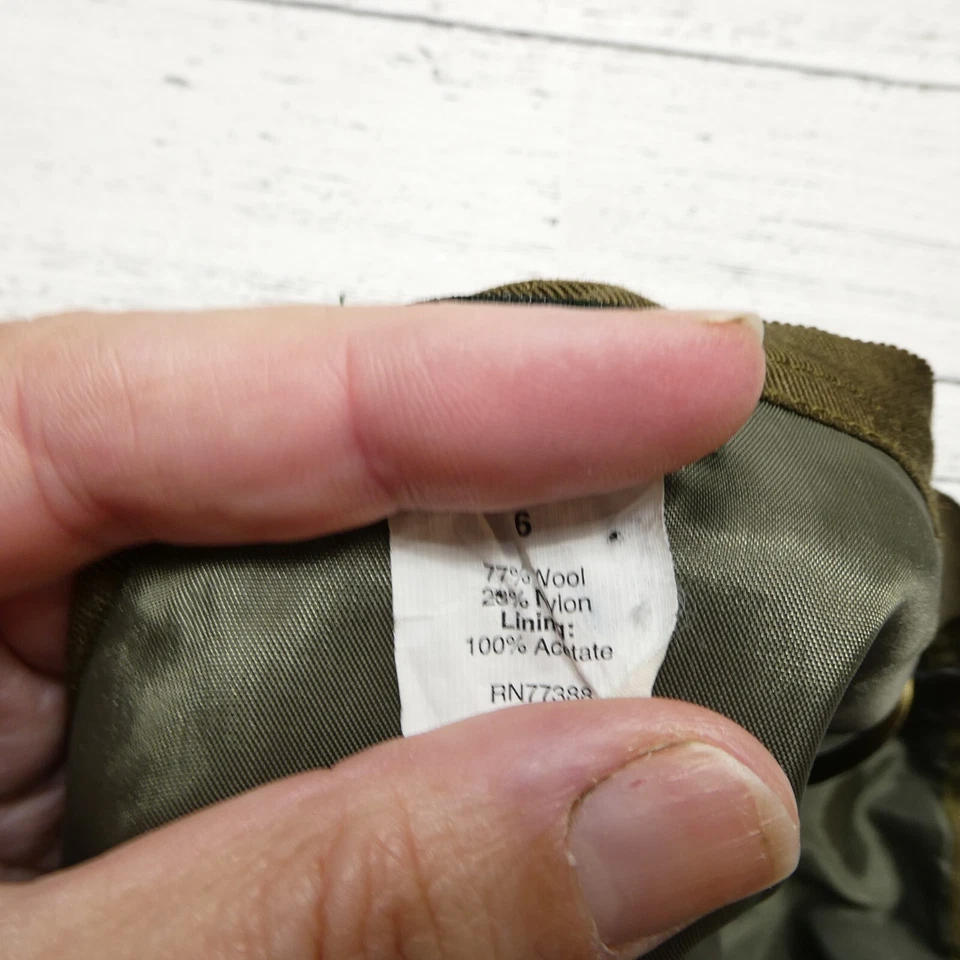 J. Falda corta de lana Crew para mujer talla 6 verde militar mini lápiz Foto 3 de 4