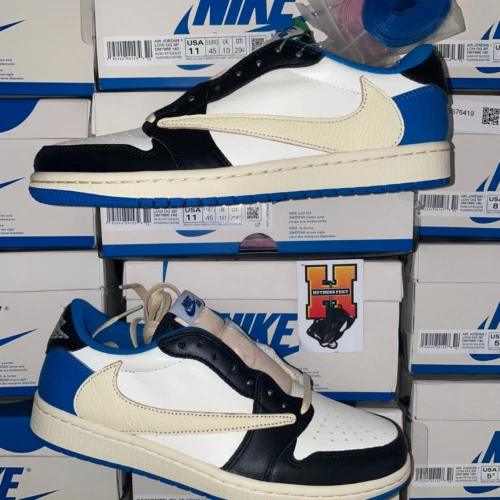 Jordan 1 Retro x Fragment Design x Travis Scott Low Blue for Sale, Authenticity Guaranteed