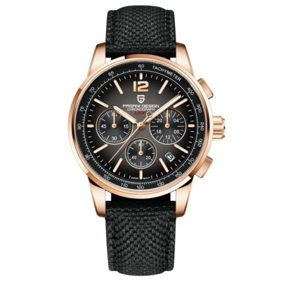 Men's Quartz Wristwatch Sapphire Glass Chronograph Waterproof 100M VK63 Movement