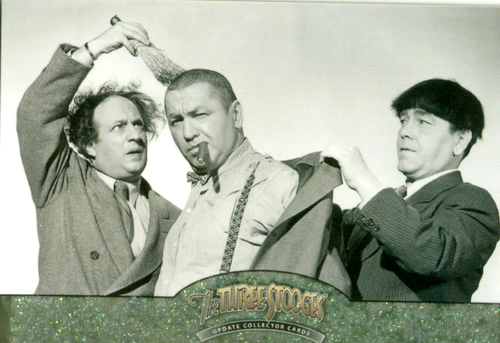 THE THREE STOOGES "UPDATE " COMPLETE 16 CARDS SET by BREYGENT 2007 GLITTER CARDS - Picture 6 of 7