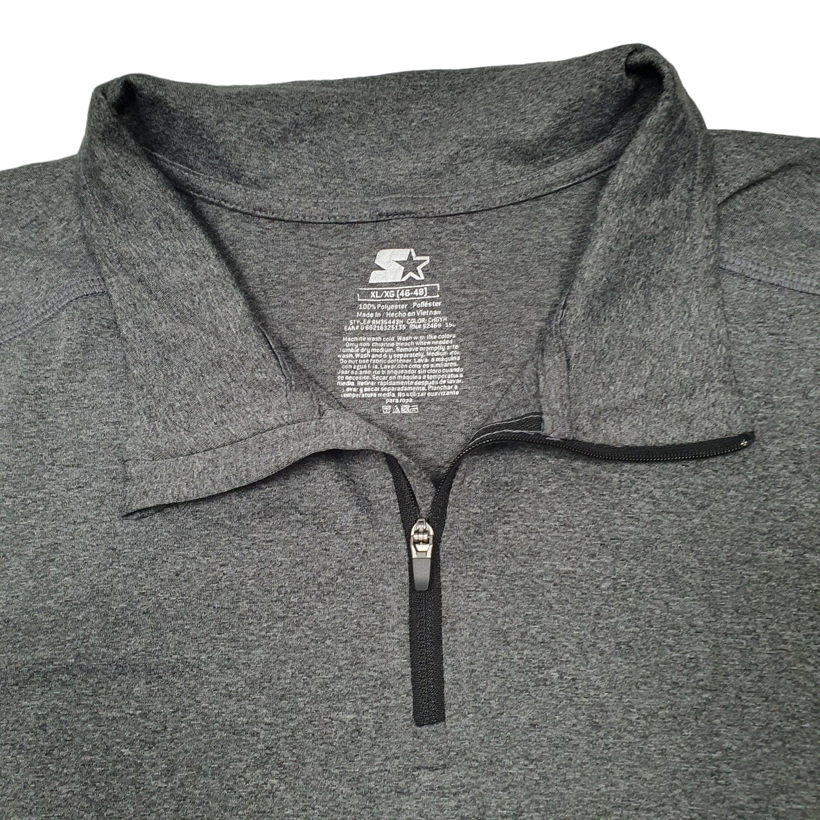 STARTER 1/4 Quarter Zip Dri Star Active Cotton Jumper Sweatshirt Mens XL image 2