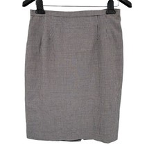 Vtg. Talbots Skirt 12 Wool Black White Houndstooth Pencil Pinup Rockabilly 80s